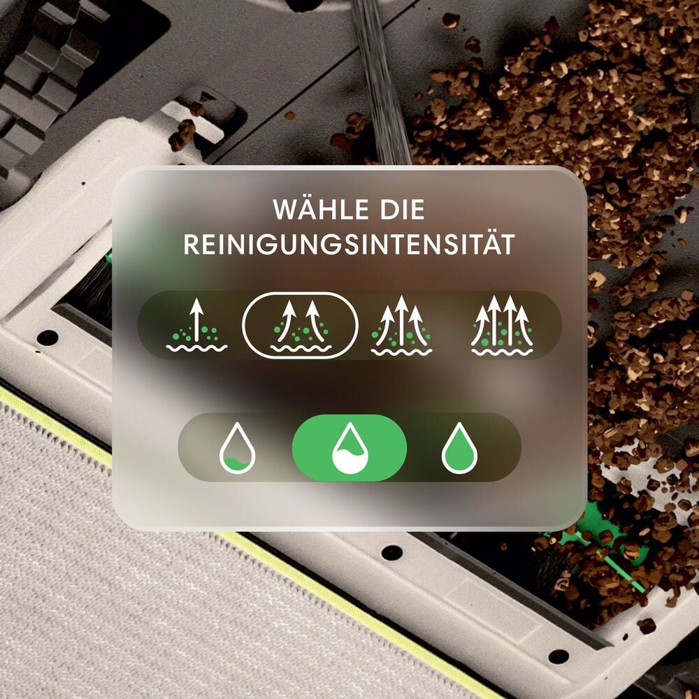 4 Saugleistungsstufen 3 Fl&uuml;ssigkeitseinstellungen