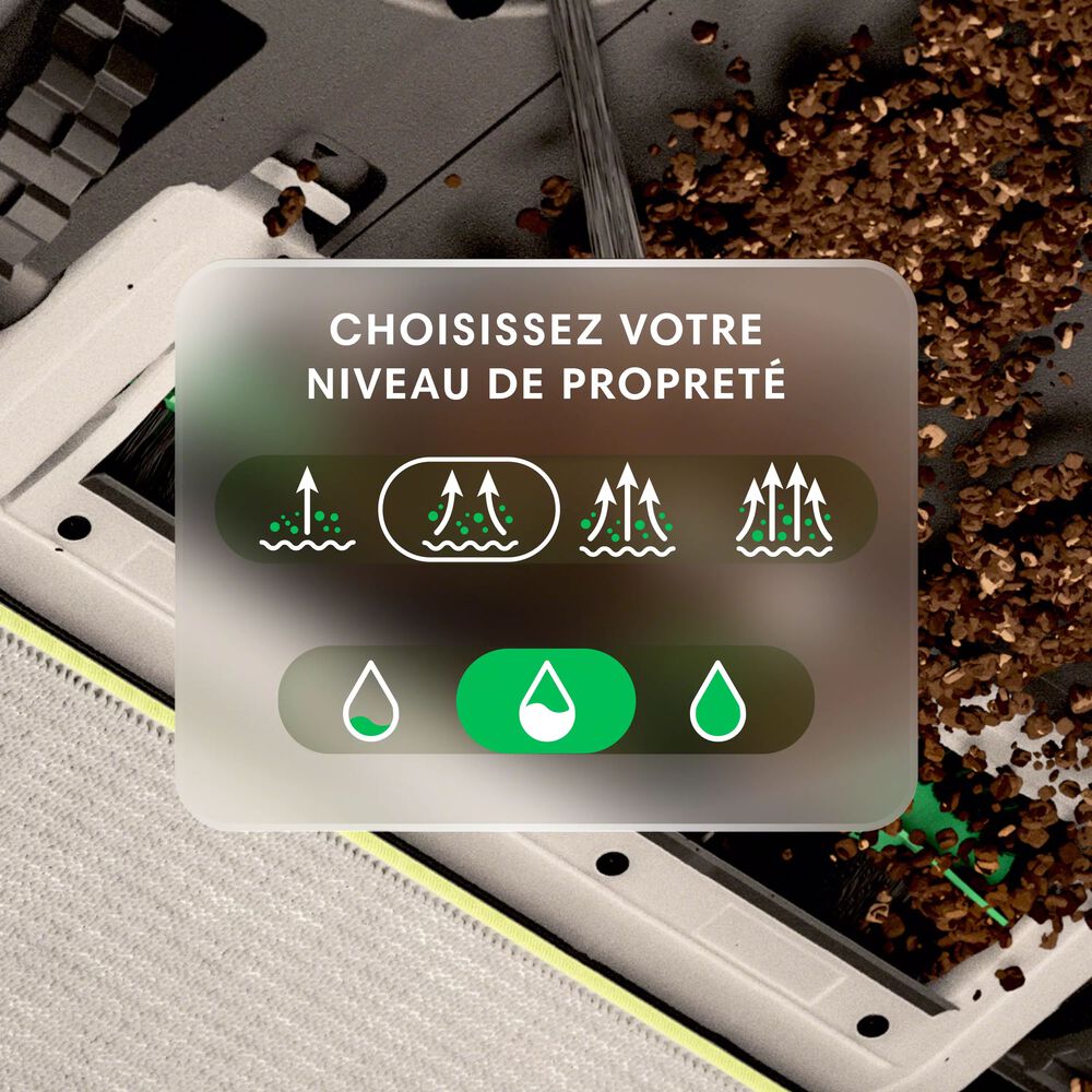 Quatre niveaux d&rsquo;aspiration. Trois&nbsp;niveaux de liquide