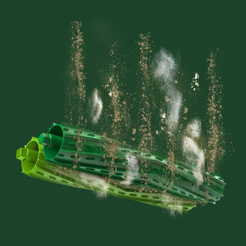 Les deux brosses anti-enchev&ecirc;trement en caoutchouc permettent un nettoyage parfait